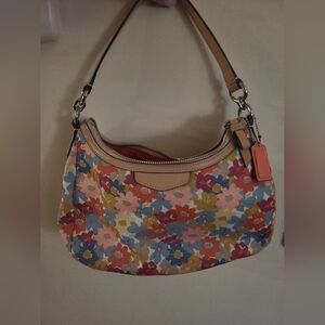 Coach nylon floral shoulder bag